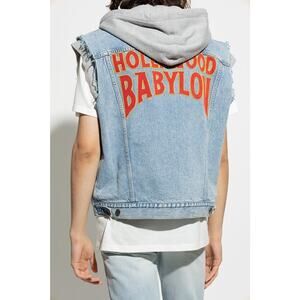 Gucci Men Size 48/ M Denim Gilet Vest Jacket Hooded Hollywood Babylon NWT $3150